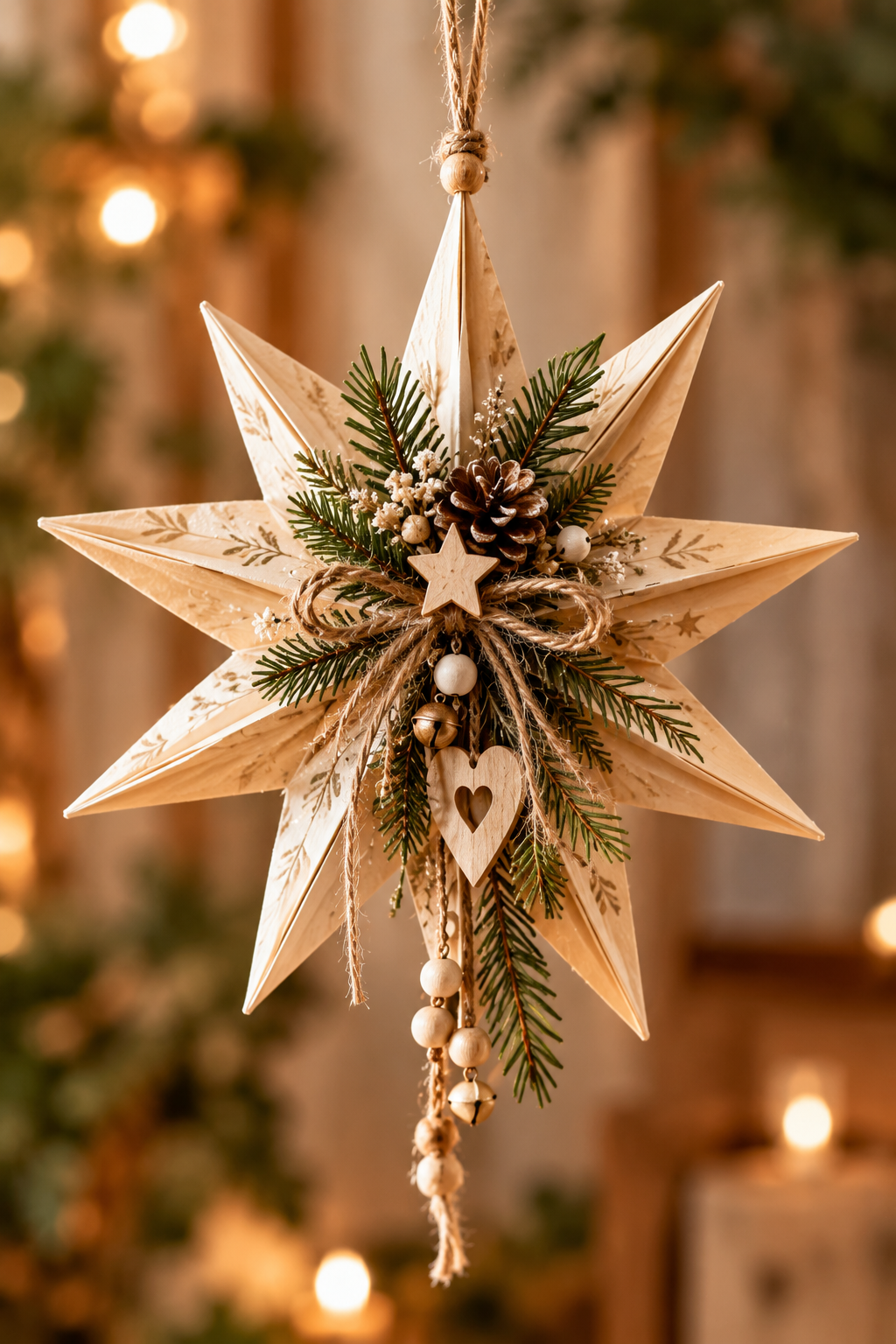 DIY Weihnachtsstern aus Papier oder Stroh – natürliche Weihnachtsdeko selber basteln