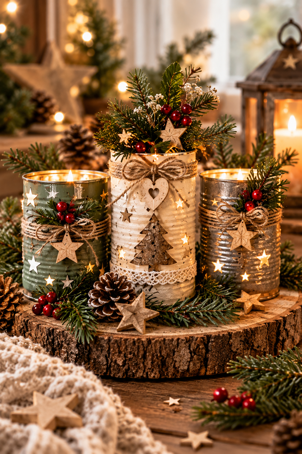 Weihnachtszauber aus alten Dosen – kreative Upcycling-Deko mit Licht und Natur